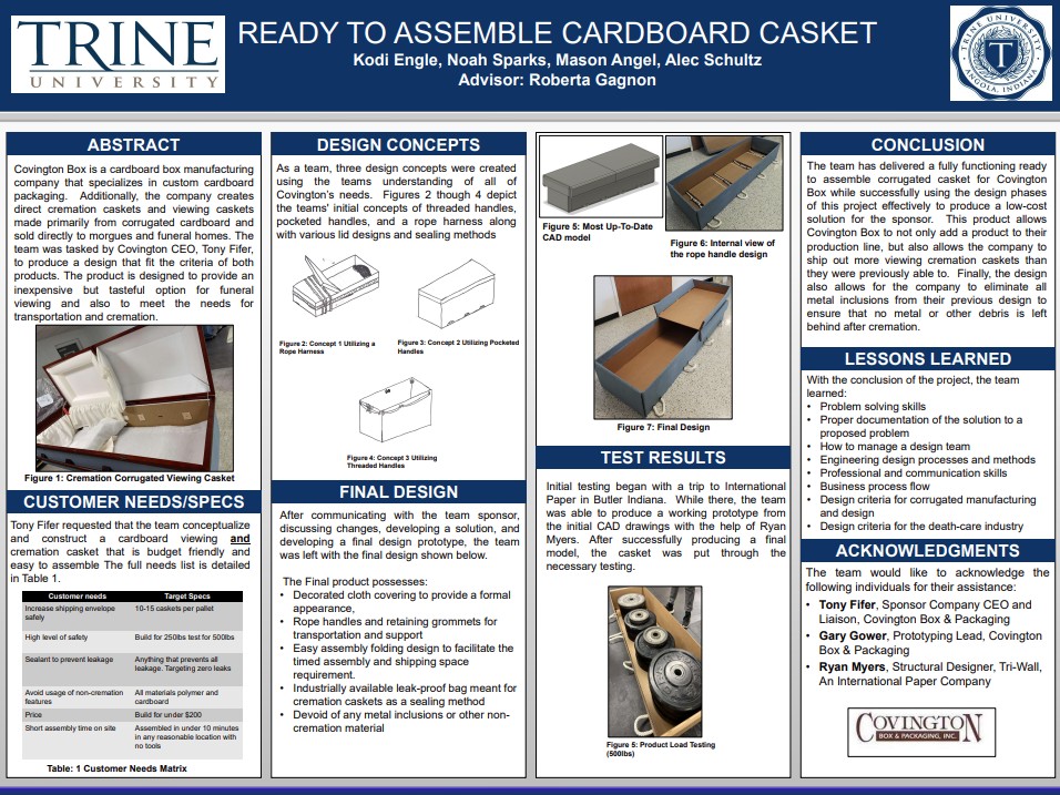 ready to assemble cardboard casket poster