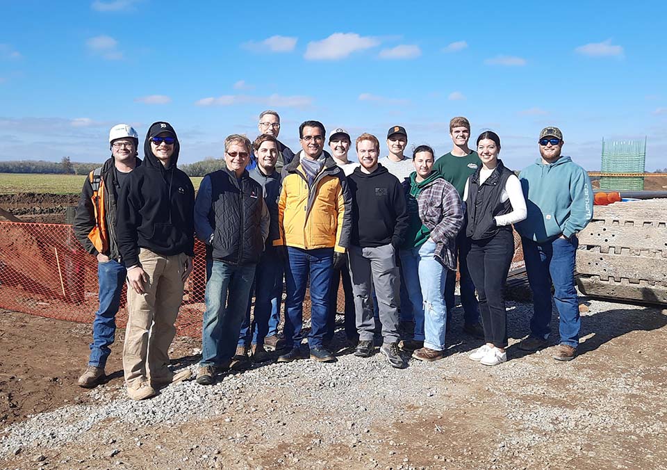 Civil engineering students and faculty