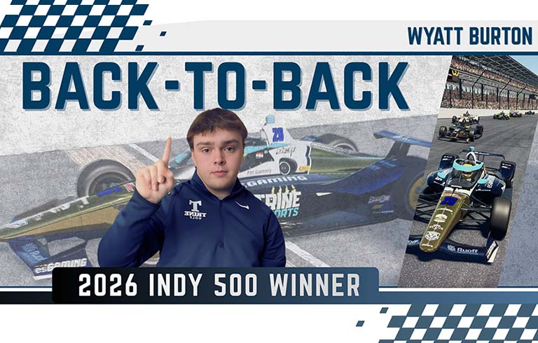 Wyatt Burton in front of Indy 500 background